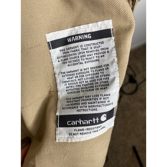 CARHARTT MEN'S FLAME-RESISTANT KHAKI CLASSIC TWILL WORK SHIRT SZ 2XL NWOT - Picture 3 of 4
